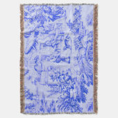 Französisch Blue White Toile Chinoiserie Rustikale Decke (Vorderseite Vertikal)