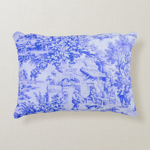Französisch Blue White Toile Chinoiserie Rustikale Dekokissen