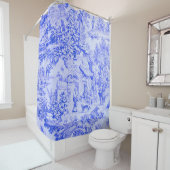 Französisch Blue White Toile Chinoiserie Rustikale Duschvorhang (Beispiel)