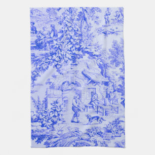 Französisch Blue White Toile Chinoiserie Rustikale Geschirrtuch