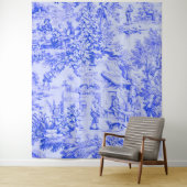 Französisch Blue White Toile Chinoiserie Rustikale Wandteppich (Beispiel)