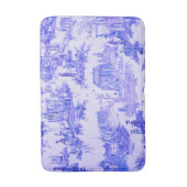 Französisch Blue White Toile Chinoiserie Stil Rust Badematte (Vorderseite Vertikal)