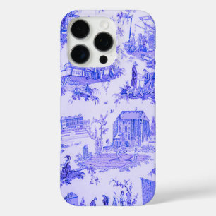 Französisch Blue White Toile Chinoiserie Stil Rust iPhone 16 Pro Hülle