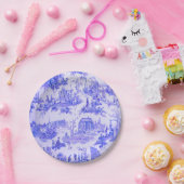 Französisch Blue White Toile Chinoiserie Stil Rust Pappteller (Party)