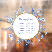 Französisch Blue Wildblumen Circle Openings Stunde Fensteraufkleber (Blatt 2)