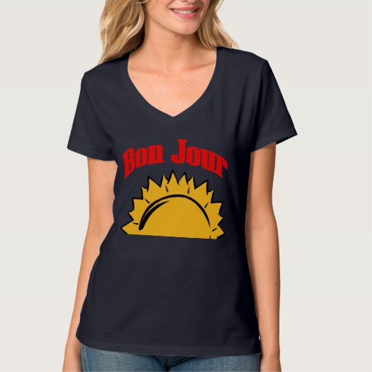 Französisch, Bon Jour Sun Up T-Shirt (Vorderseite)