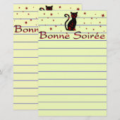 Französisch: Bonne Soiree Briefpapier (Vorne/Hinten)