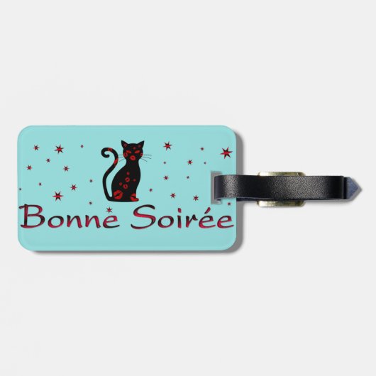 Französisch: Bonne Soiree Gepäckanhänger (Rückseite horizontal)