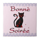 Französisch: Bonne Soiree Keramik Tile Fliese (Vorderseite)