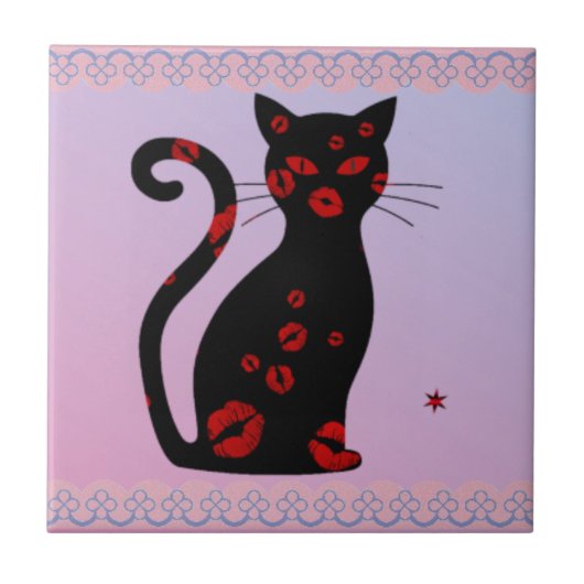 Französisch: Bonne Soiree Keramik Tile Fliese (Vorderseite)