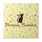 Französisch: Bonne Soiree Keramik Tile Fliese (Vorderseite)