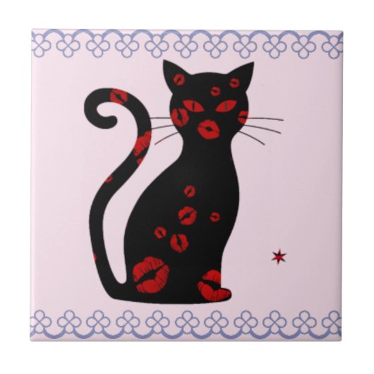 Französisch: Bonne Soiree Keramik Tile Fliese (Vorderseite)