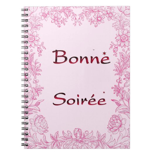 Französisch: Bonne Soiree-Notebook Notizblock (Vorderseite)