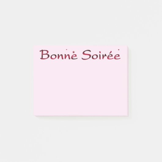 Französisch: Bonne Soiree Notes Post-it Klebezettel (Vorderseite)