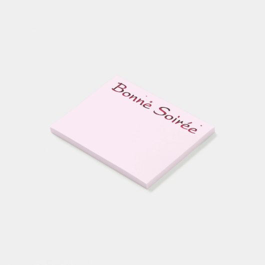 Französisch: Bonne Soiree Notes Post-it Klebezettel (angewinkelt)