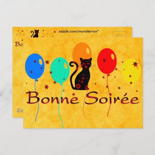 Französisch: Bonne Soiree Postcard Postkarte (Vorne/Hinten)
