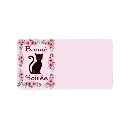 Französisch: Bonne Soiree Return Address Label Adressaufkleber (Vorne)