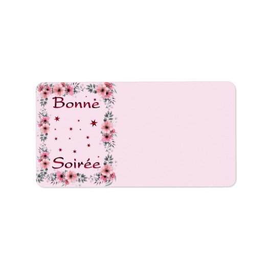 Französisch: Bonne Soiree Return Address Label Adressaufkleber (Vorne)
