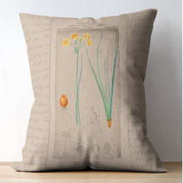 Französisch Botanische Illustration Daffodil Dekokissen