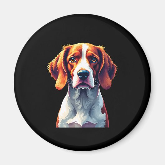 Französisch-Bretagne Spanische Mama Vater Dog Face Magnet (Vorne)