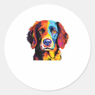 Französisch-Bretagne Spanische Mama Vater Dog Face Runder Aufkleber
