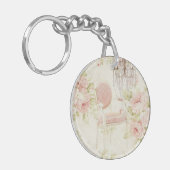 Französisch Budoir Vintag Pink Floral Schlüsselanhänger (Vorderseite links)