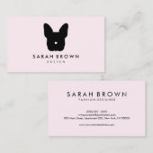 Französisch Bull Dog Welpe Frenchis soft pink Visitenkarte (Vorne/Hinten)