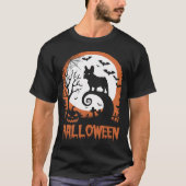 Französisch Bulld0g und Moon Funny Halloween Kostü T-Shirt (Vorderseite)
