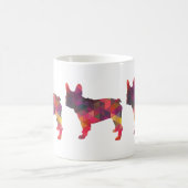Französisch Bulldog bunt Geometrische Silhouette Kaffeetasse (Mittel)