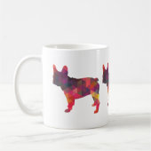 Französisch Bulldog bunt Geometrische Silhouette Kaffeetasse (Links)