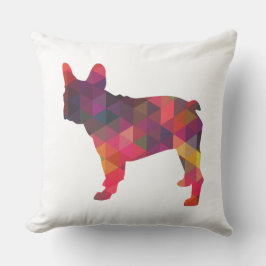 Französisch Bulldog bunt Geometrische Silhouette Kissen