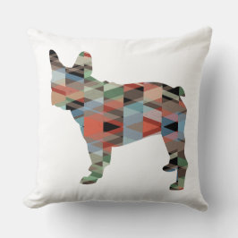 Französisch Bulldog bunt Geometrische Silhouette Kissen