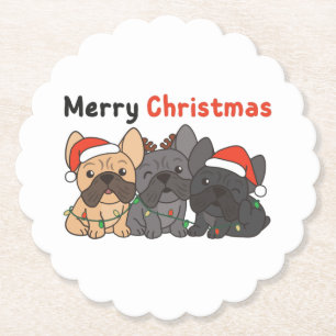 Französisch Bulldog Christmas Animals Niedlich Hun Untersetzer