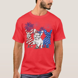Französisch Bulldog Flag Frenchie 4. Juli T-Shirt