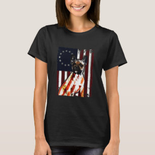 Französisch Bulldog Kostüm US-amerikanische Flagge T-Shirt