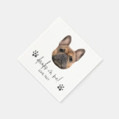 Französisch Bulldog Pet Napkin Dog Wedding Serviette (Ecke)