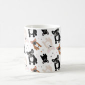Französisch Bulldog-Pups und Polka-Dosen Kaffeetasse (Mittel)
