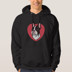 Französisch Bulldog Schwarz-Weiß-Farbe Hoodie
