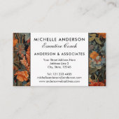 Französisch Bulldog Vintag Floral Visitenkarte (Vorderseite)