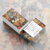 Französisch Bulldog Vintag Floral Visitenkarte