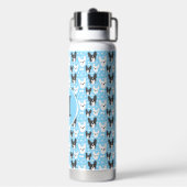 Französisch Bulldogs Blue Pattern Monogram Trinkflasche (Hinten)