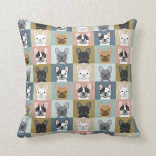 Französisch Bulldogs portrait personalisierbare H Kissen