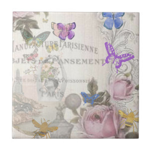 Französisch chic, Land rustikal, florale Muster,Ro Fliese