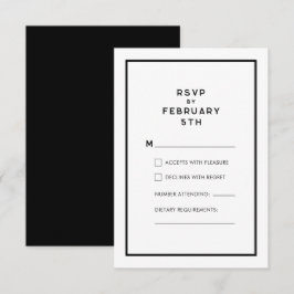 Französisch-Chic Minimal Monochrome Hochzeit RSVP