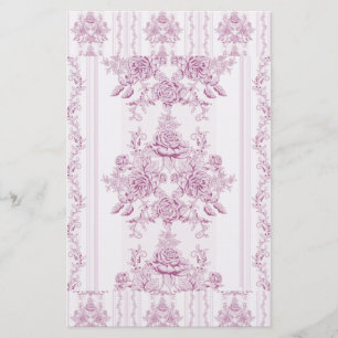 Französisch chic,pink,toile,floral,muster,viktori briefpapier