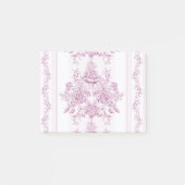 Französisch chic,pink,toile,floral,muster,viktoria post-it klebezettel (Vorderseite)
