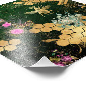 Französisch chic, viktorianisch, Biene, Blütenfoli Fotodruck (Ecke)