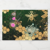 Französisch chic, viktorianisch, Biene, Blütenfoli Lebensmitteletikett (Einzelnes Label)