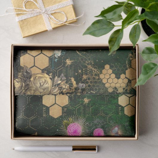 Französisch chic, viktorianisch, Biene, Blütenfoli Seidenpapier (Geschenk)