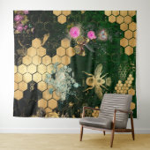 Französisch chic, viktorianisch, Biene, Blütenfoli Wandteppich (Beispiel (Horizontal))